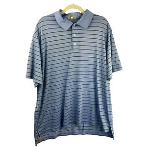 Peter Millar Polo Shirt Men XL Summer Comfort Short Sleeve Stripe Purple Black